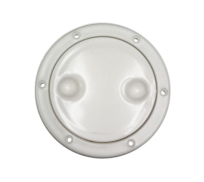 5-5/8 Inch White Twist N Lock Deck Plate for Boats 